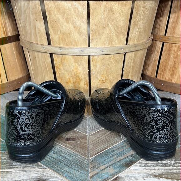 Dansko XP Black Silver Patent Slip-Resistant Professional Clogs Womens 11 EU 41 - Picture 8 of 12